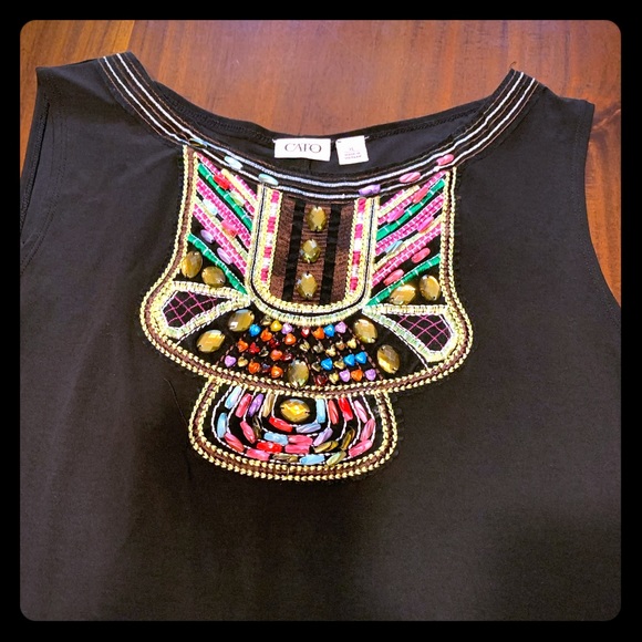 Black dress with beaded detail - Picture 1 of 5